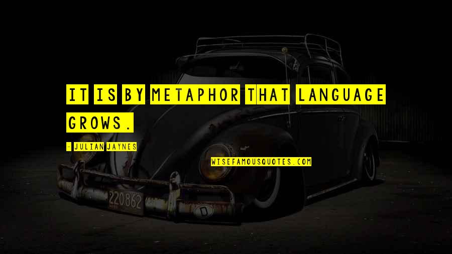 Dibianco Cardiologist Quotes By Julian Jaynes: It is by metaphor that language grows. Dibianco Cardiologist Quotes By Julian Jaynes: It is by metaphor that language grows.