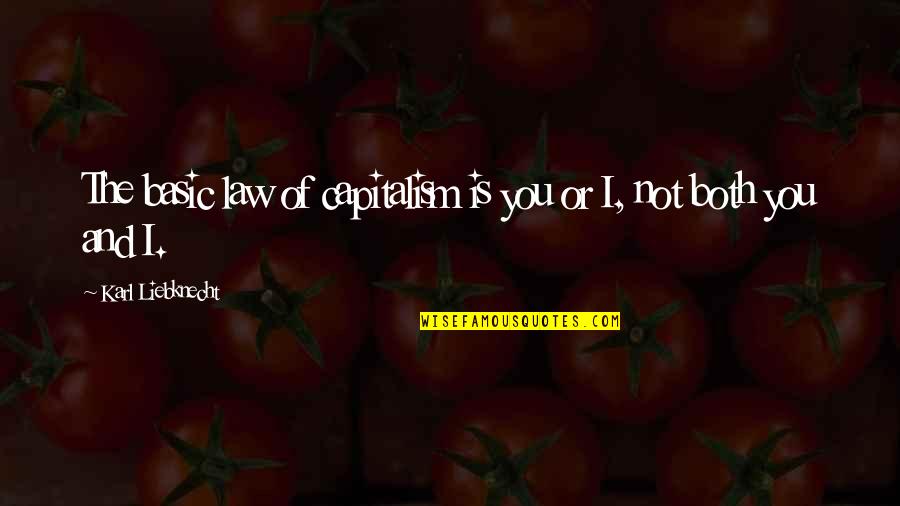 Diced Chicken Quotes By Karl Liebknecht: The basic law of capitalism is you or
