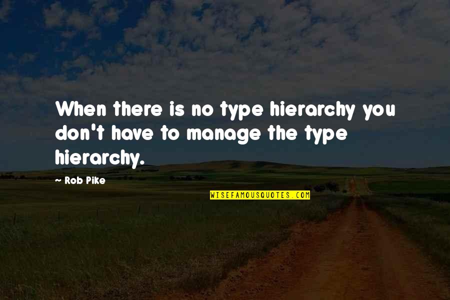 Dichotomy Of Life Quotes By Rob Pike: When there is no type hierarchy you don't