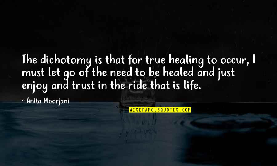 Dichotomy Quotes By Anita Moorjani: The dichotomy is that for true healing to