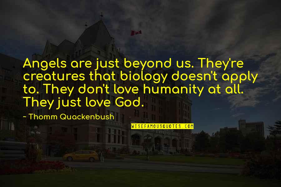 Dicillo Landscape Quotes By Thomm Quackenbush: Angels are just beyond us. They're creatures that Dicillo Landscape Quotes By Thomm Quackenbush: Angels are just beyond us. They're creatures that