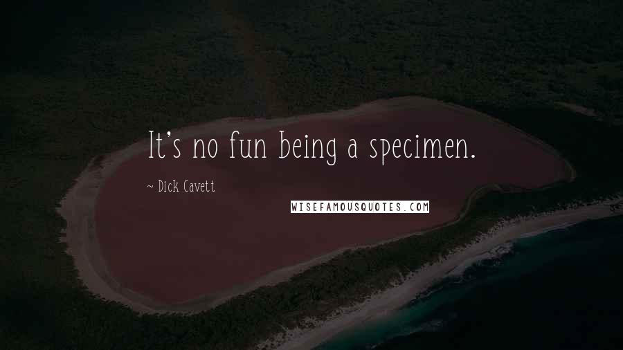 Dick Cavett quotes: It's no fun being a specimen.