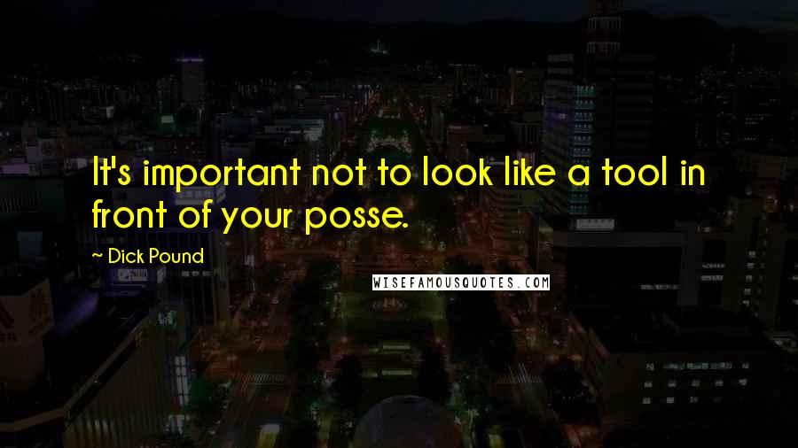 Dick Pound quotes: It's important not to look like a tool in front of your posse.