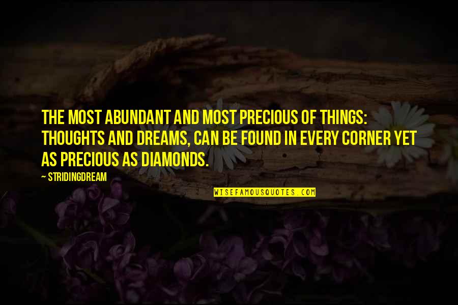 Dicorcia Strangers Quotes By StridingDream: The most abundant and most precious of things: Dicorcia Strangers Quotes By StridingDream: The most abundant and most precious of things: