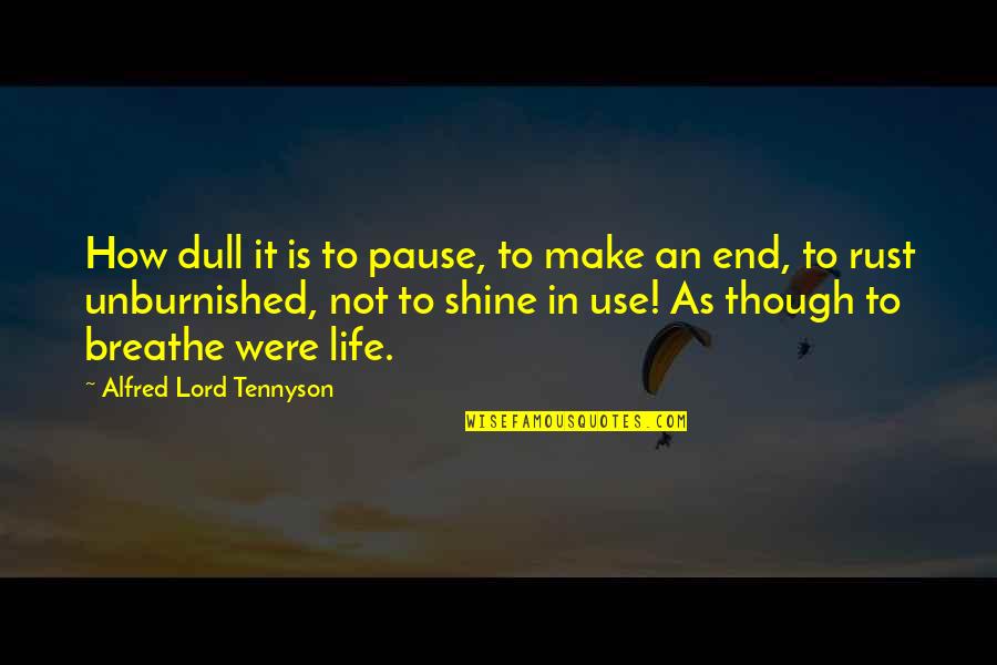 Dictator Bosses Quotes By Alfred Lord Tennyson: How dull it is to pause, to make