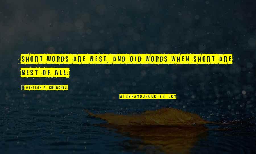 Diction Quotes By Winston S. Churchill: Short words are best, and old words when