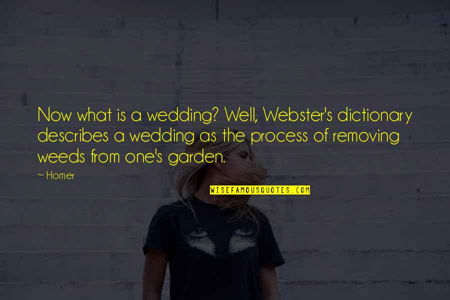 Dictionary's Quotes By Homer: Now what is a wedding? Well, Webster's dictionary