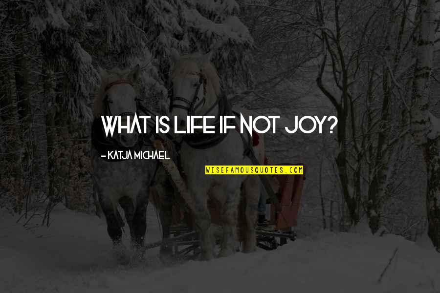 Dictionnaire Francais Quotes By Katja Michael: What is life if not joy?