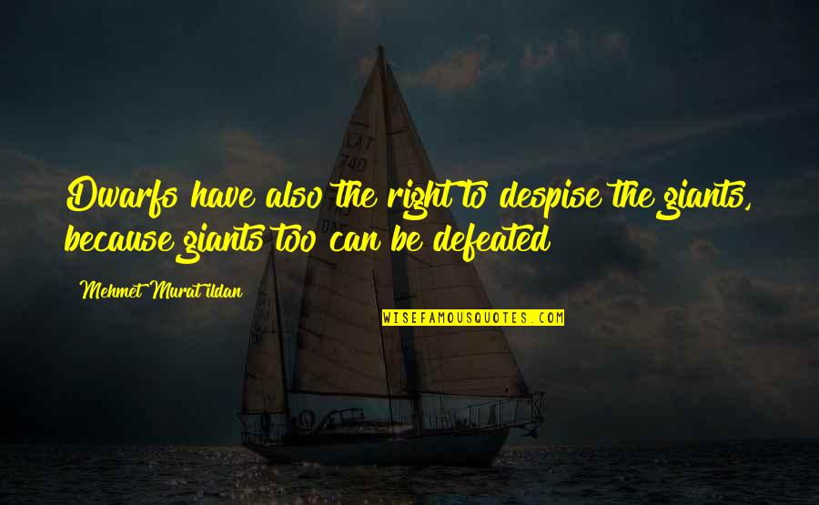 Dictorial Quotes By Mehmet Murat Ildan: Dwarfs have also the right to despise the Dictorial Quotes By Mehmet Murat Ildan: Dwarfs have also the right to despise the