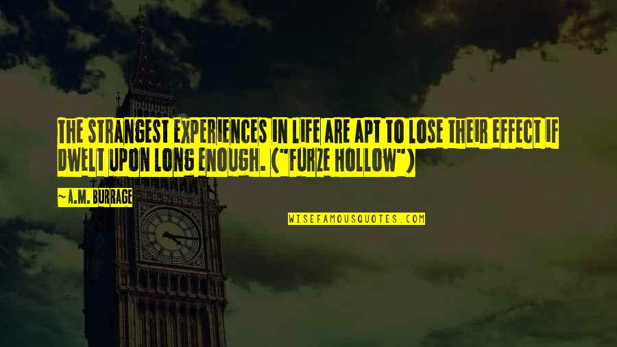 Dicurcio Quotes By A.M. Burrage: The strangest experiences in life are apt to Dicurcio Quotes By A.M. Burrage: The strangest experiences in life are apt to