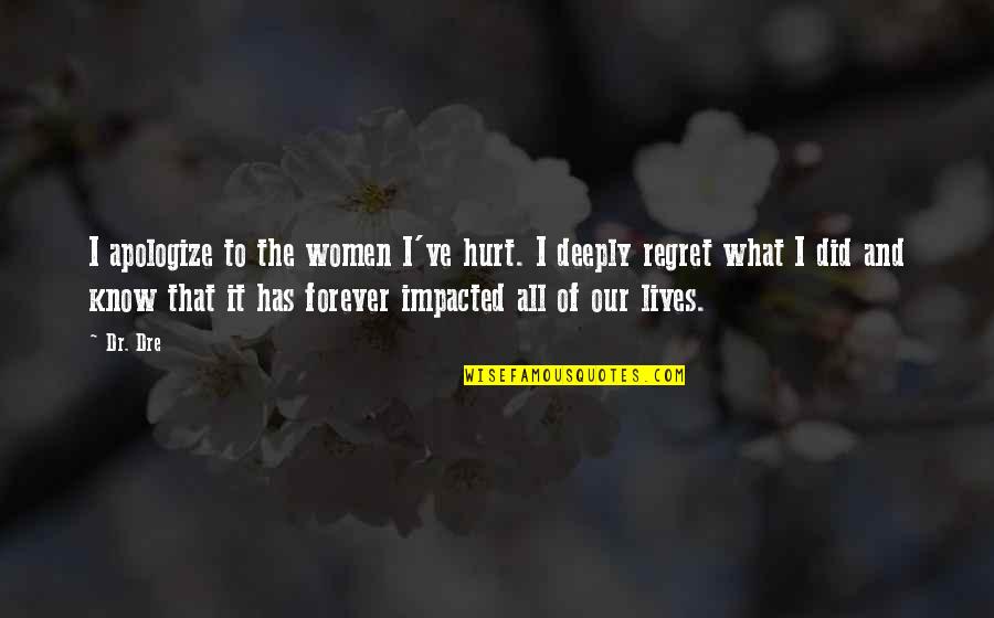 Did I Hurt U Quotes By Dr. Dre: I apologize to the women I've hurt. I Did I Hurt U Quotes By Dr. Dre: I apologize to the women I've hurt. I