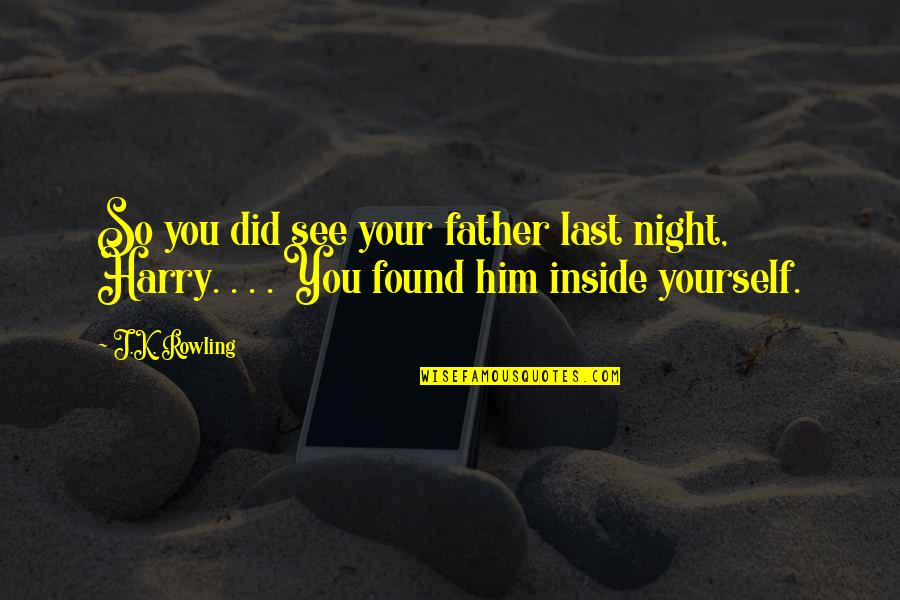 Did It To Yourself Quotes By J.K. Rowling: So you did see your father last night,