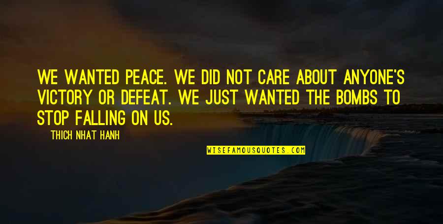 Did Not Care Quotes By Thich Nhat Hanh: We wanted peace. We did not care about