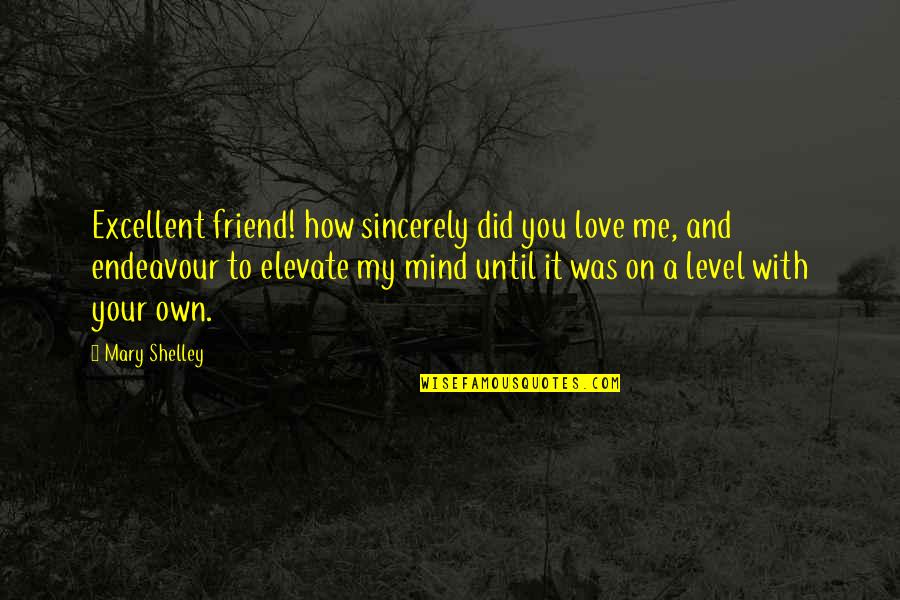 Did U Ever Love Me Quotes By Mary Shelley: Excellent friend! how sincerely did you love me,