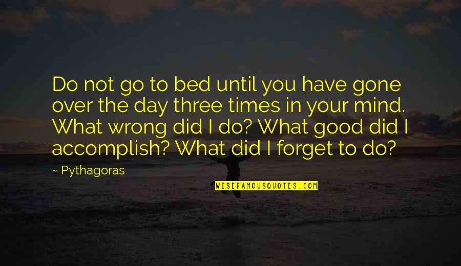 Did You Forget Quotes By Pythagoras: Do not go to bed until you have