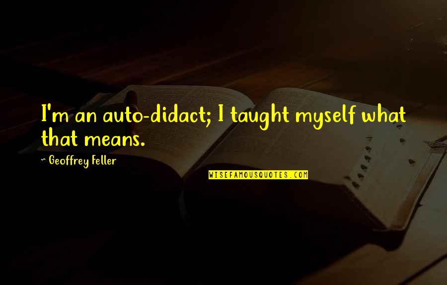 Didact Quotes By Geoffrey Feller: I'm an auto-didact; I taught myself what that