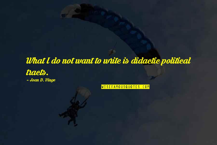 Didactic Quotes By Joan D. Vinge: What I do not want to write is