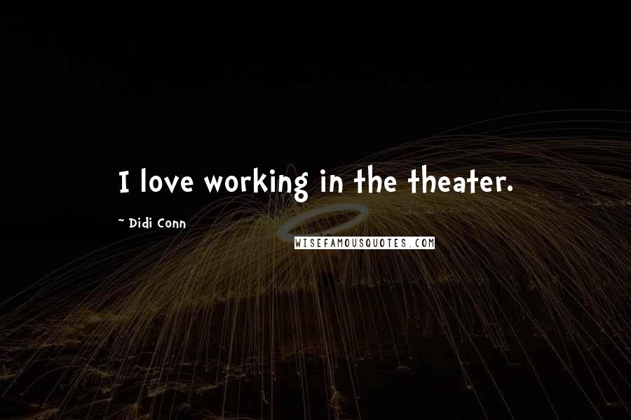 Didi Conn quotes: I love working in the theater.