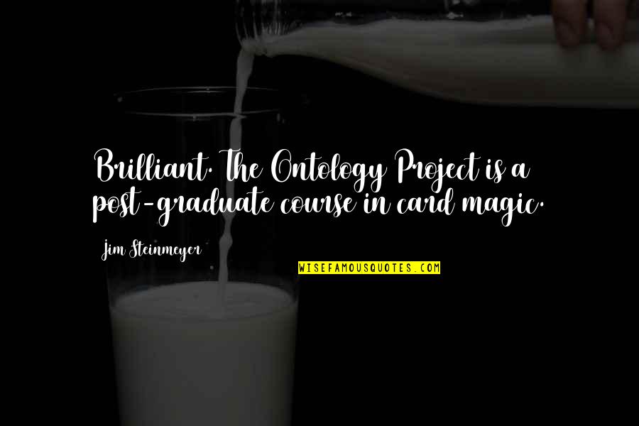 Didi Snavely Quotes By Jim Steinmeyer: Brilliant. The Ontology Project is a post-graduate course