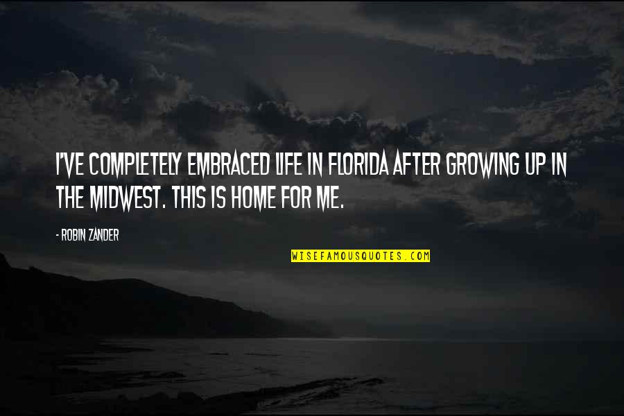 Didn't Deserve Me Quotes By Robin Zander: I've completely embraced life in Florida after growing