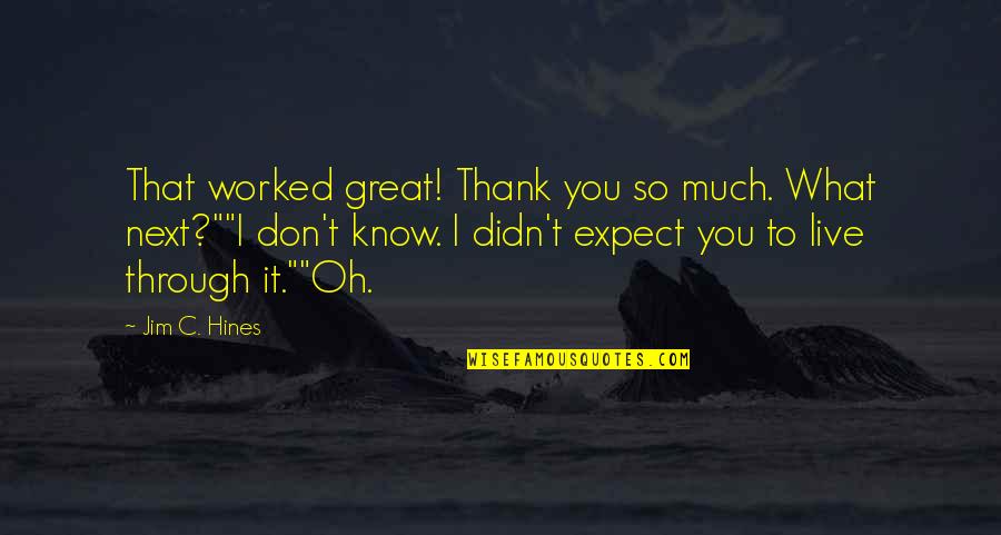 Didn't Expect That Quotes By Jim C. Hines: That worked great! Thank you so much. What