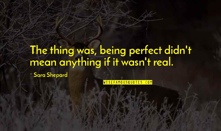 Didn't Mean Anything Quotes By Sara Shepard: The thing was, being perfect didn't mean anything