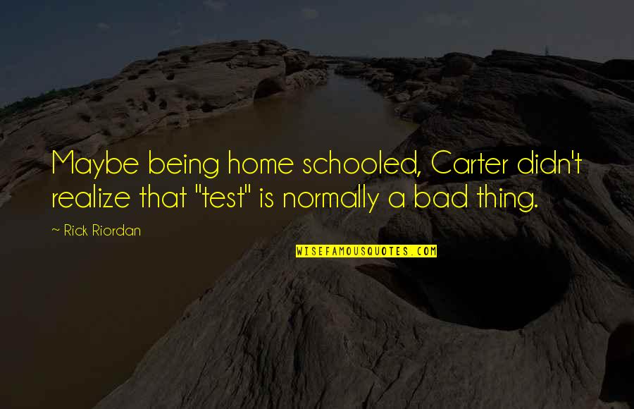 Didn't Realize Quotes By Rick Riordan: Maybe being home schooled, Carter didn't realize that