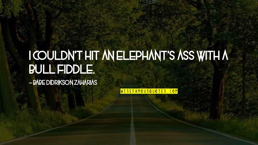 Didrikson Quotes By Babe Didrikson Zaharias: I couldn't hit an elephant's ass with a Didrikson Quotes By Babe Didrikson Zaharias: I couldn't hit an elephant's ass with a