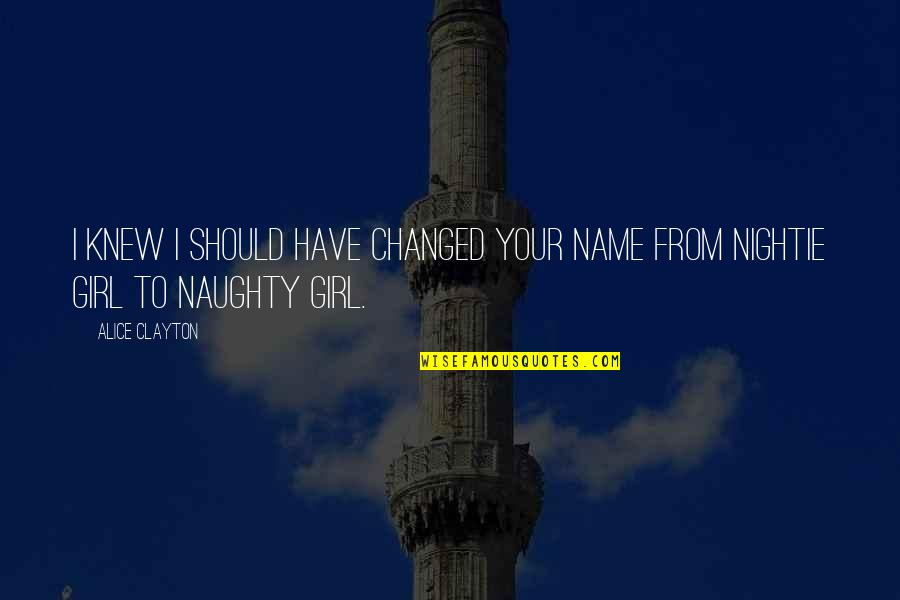 Diduga Maksud Quotes By Alice Clayton: I knew I should have changed your name