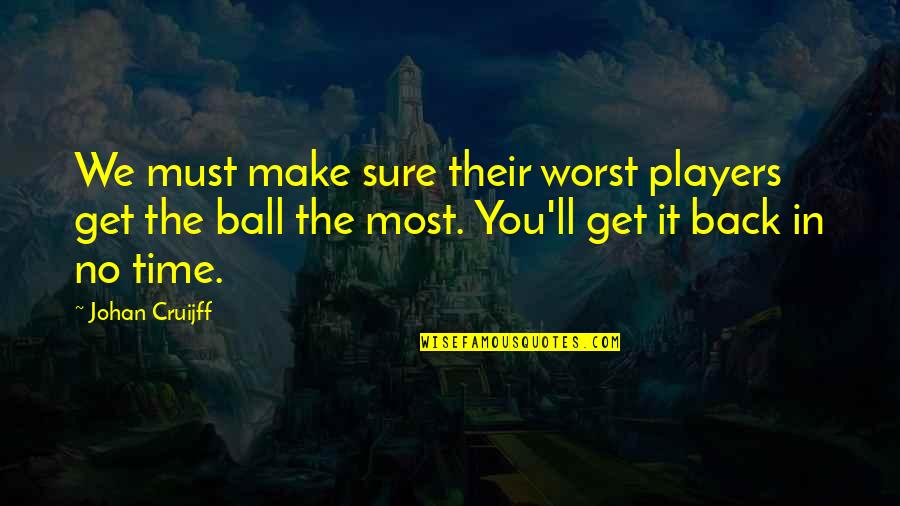 Didweee Quotes By Johan Cruijff: We must make sure their worst players get