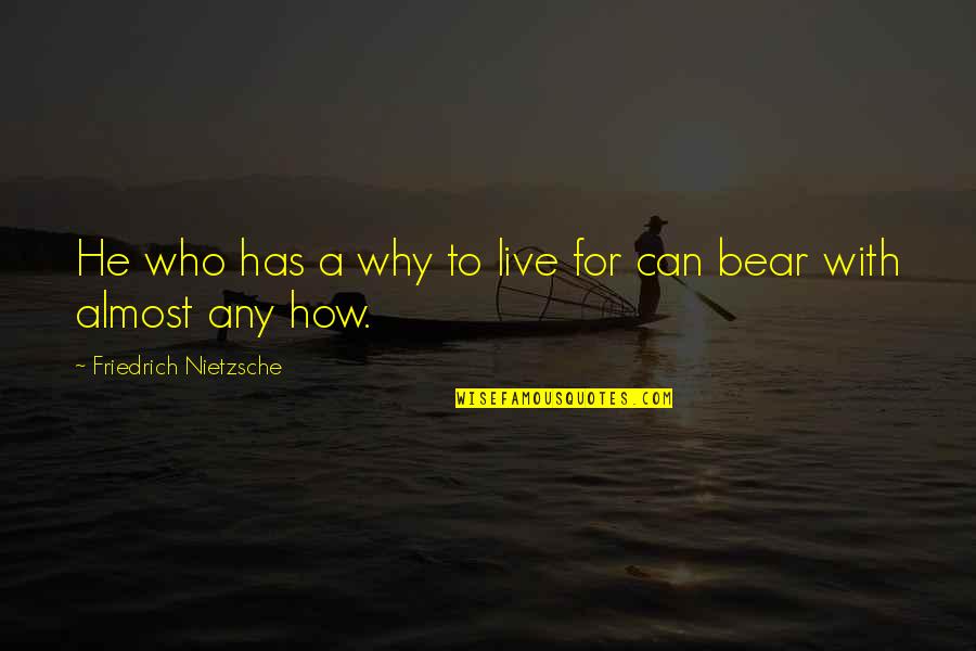 Die Already Quotes By Friedrich Nietzsche: He who has a why to live for
