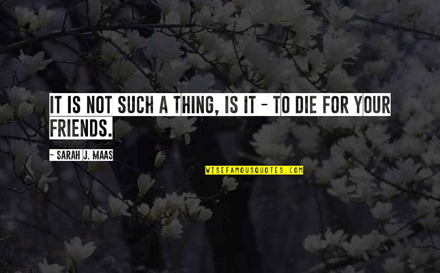 Die For Friends Quotes By Sarah J. Maas: It is not such a thing, is it