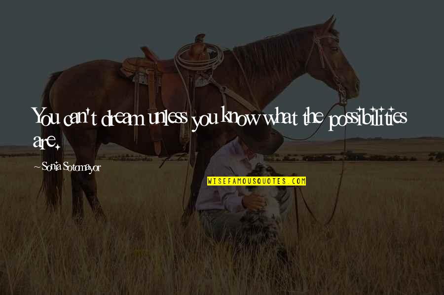 Die For What You Believe In Quotes By Sonia Sotomayor: You can't dream unless you know what the Die For What You Believe In Quotes By Sonia Sotomayor: You can't dream unless you know what the