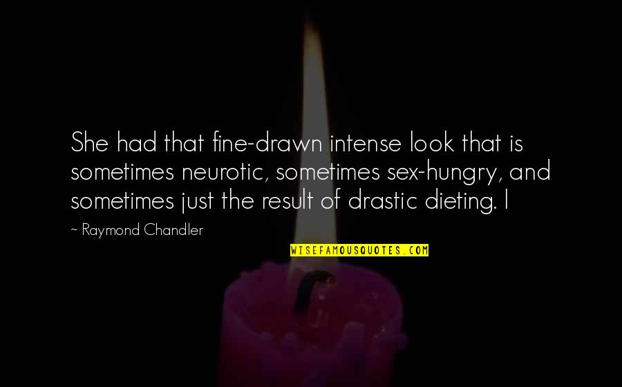 Die Hard Censored Quotes By Raymond Chandler: She had that fine-drawn intense look that is