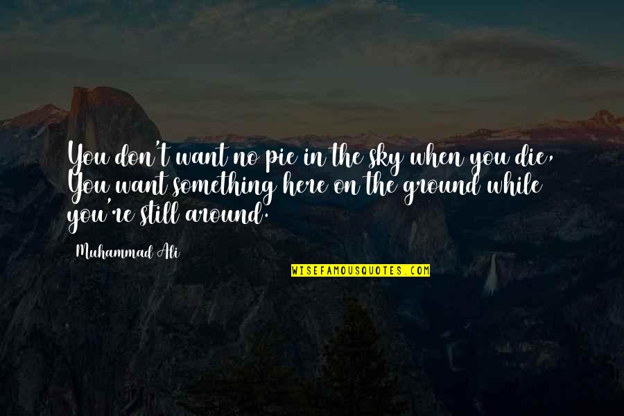 Die On Quotes By Muhammad Ali: You don't want no pie in the sky