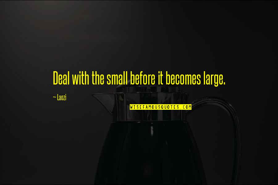 Dieciochoavo Quotes By Laozi: Deal with the small before it becomes large.
