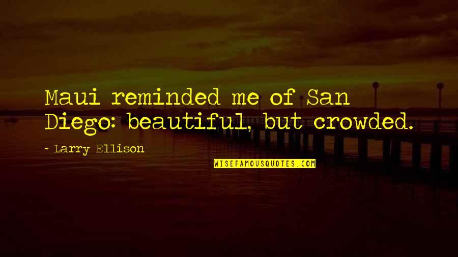 Diego's Quotes By Larry Ellison: Maui reminded me of San Diego: beautiful, but