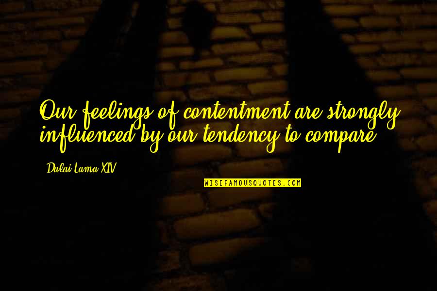 Dienhart Richard Quotes By Dalai Lama XIV: Our feelings of contentment are strongly influenced by