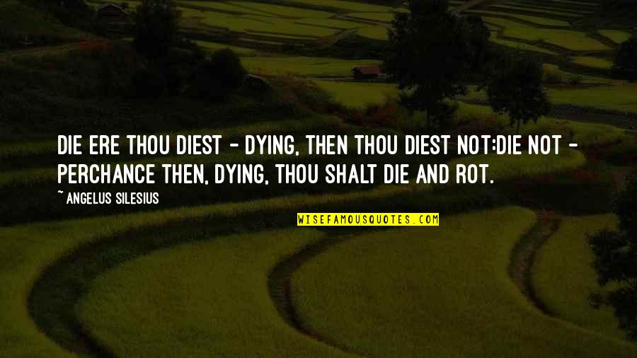 Diest Quotes By Angelus Silesius: Die ere thou diest - dying, then thou
