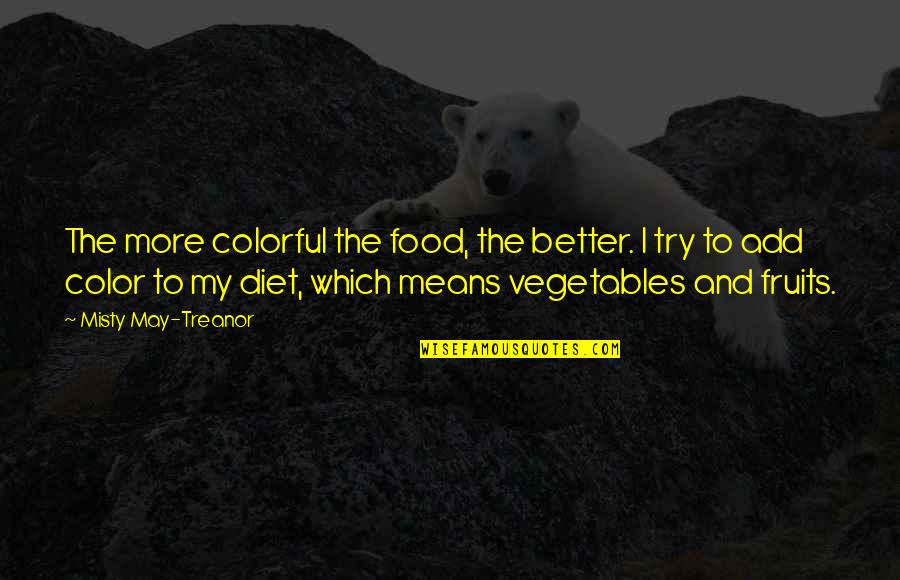 Diet Food Quotes By Misty May-Treanor: The more colorful the food, the better. I