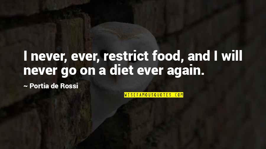 Diet Food Quotes By Portia De Rossi: I never, ever, restrict food, and I will