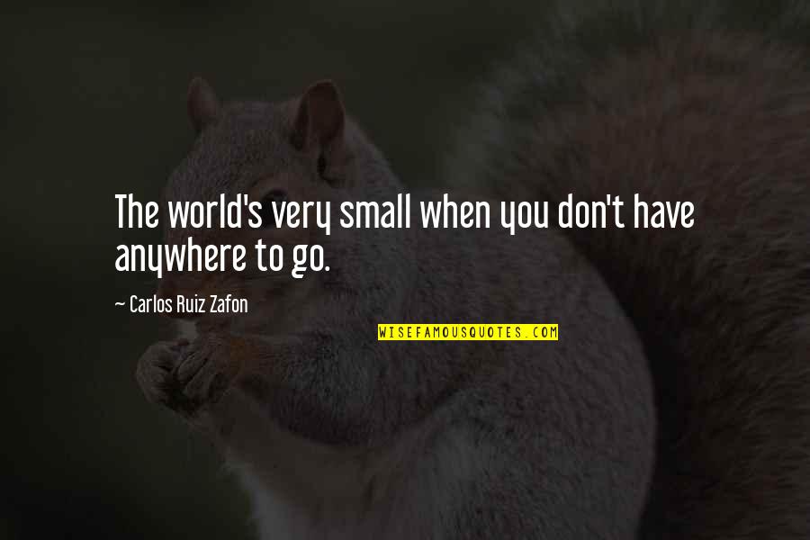 Dieter Bonhoeffer Quotes By Carlos Ruiz Zafon: The world's very small when you don't have