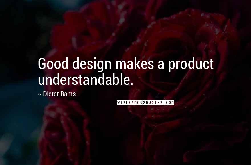 Dieter Rams quotes: Good design makes a product understandable.