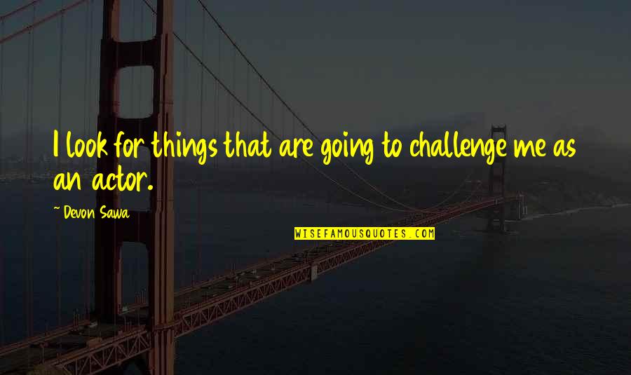 Dietrichs Meats Quotes By Devon Sawa: I look for things that are going to