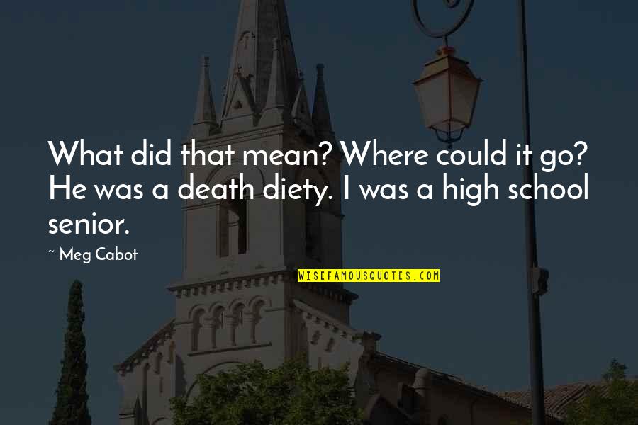 Diety Quotes By Meg Cabot: What did that mean? Where could it go?