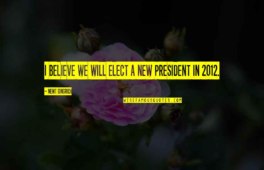 Diferent Quotes By Newt Gingrich: I believe we will elect a new President