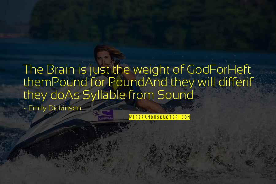 Differ Quotes By Emily Dickinson: The Brain is just the weight of GodForHeft