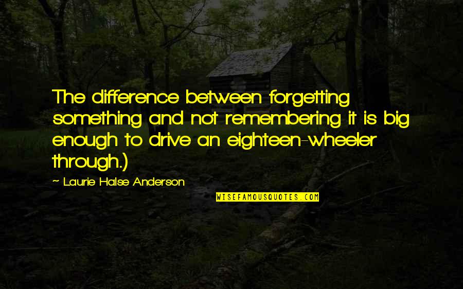 Difference An Quotes By Laurie Halse Anderson: The difference between forgetting something and not remembering Difference An Quotes By Laurie Halse Anderson: The difference between forgetting something and not remembering