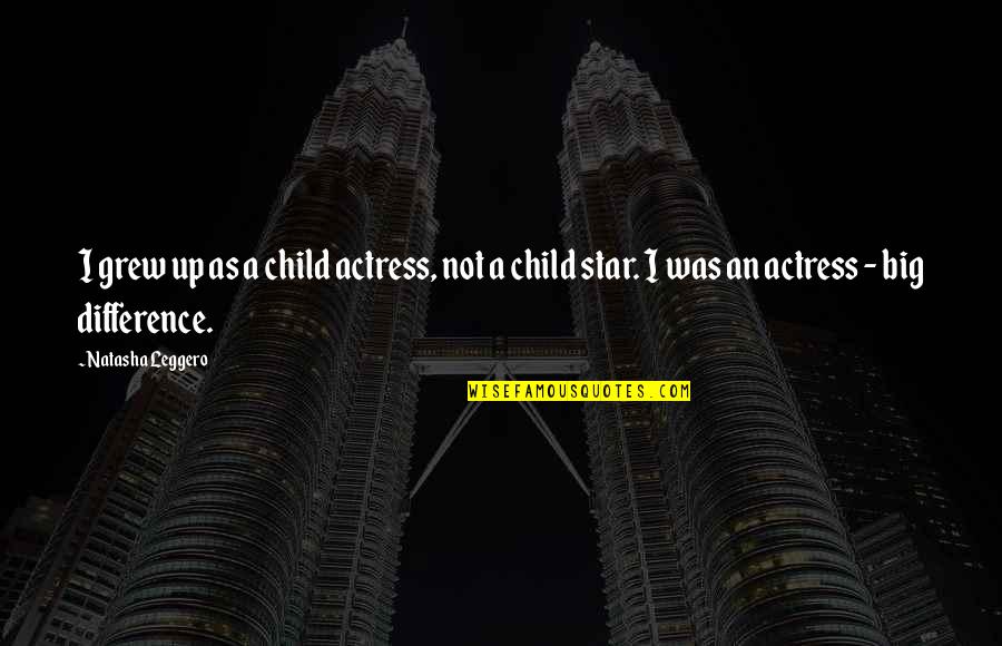 Difference An Quotes By Natasha Leggero: I grew up as a child actress, not Difference An Quotes By Natasha Leggero: I grew up as a child actress, not