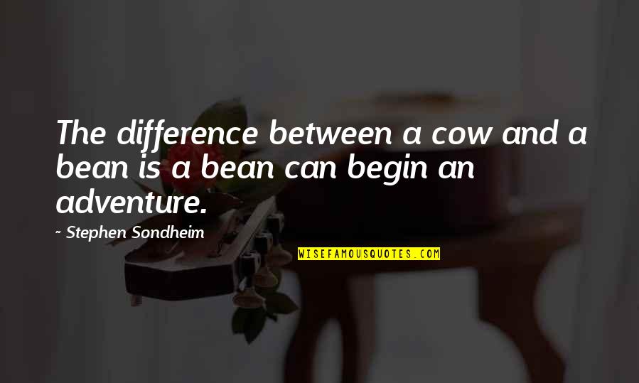 Difference An Quotes By Stephen Sondheim: The difference between a cow and a bean Difference An Quotes By Stephen Sondheim: The difference between a cow and a bean